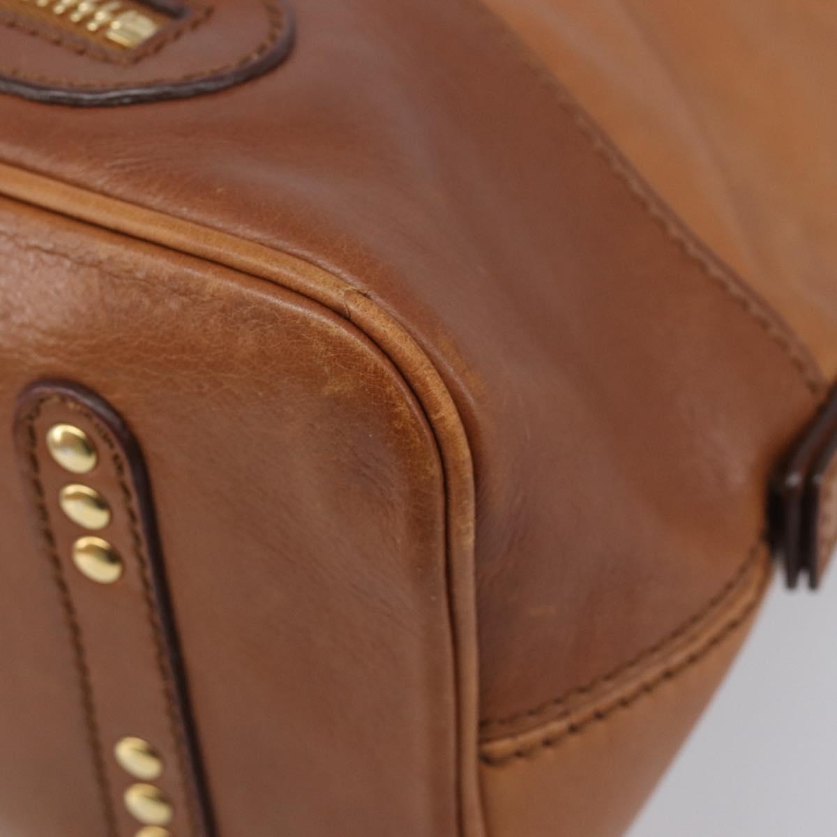 Chloe Kerala Hand Bag Leather Brown Gold Auth 206098V