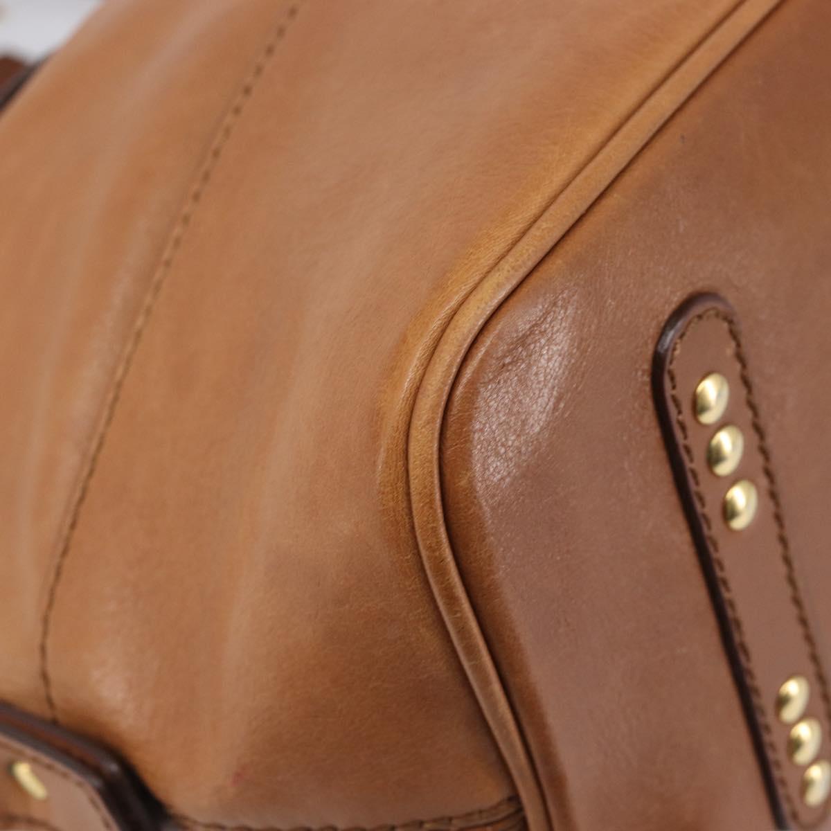 Chloe Kerala Hand Bag Leather Brown Gold Auth 206098V