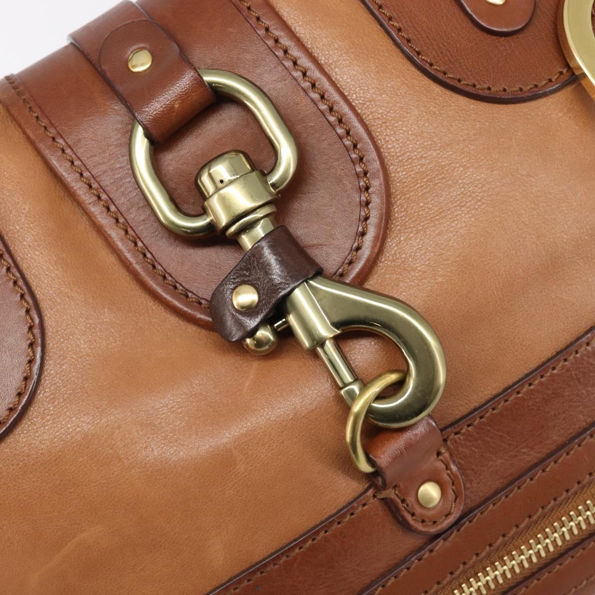 Chloe Kerala Hand Bag Leather Brown Gold Auth 206098V