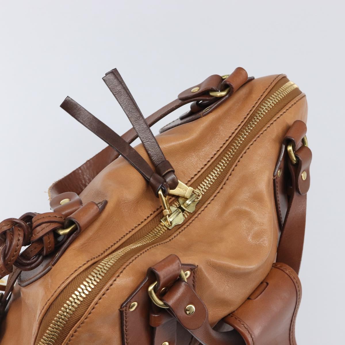 Chloe Kerala Hand Bag Leather Brown Gold Auth 206098V