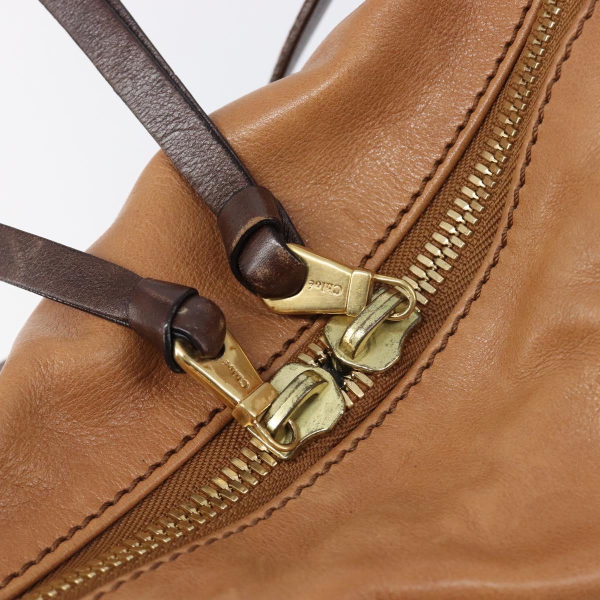 Chloe Kerala Hand Bag Leather Brown Gold Auth 206098V