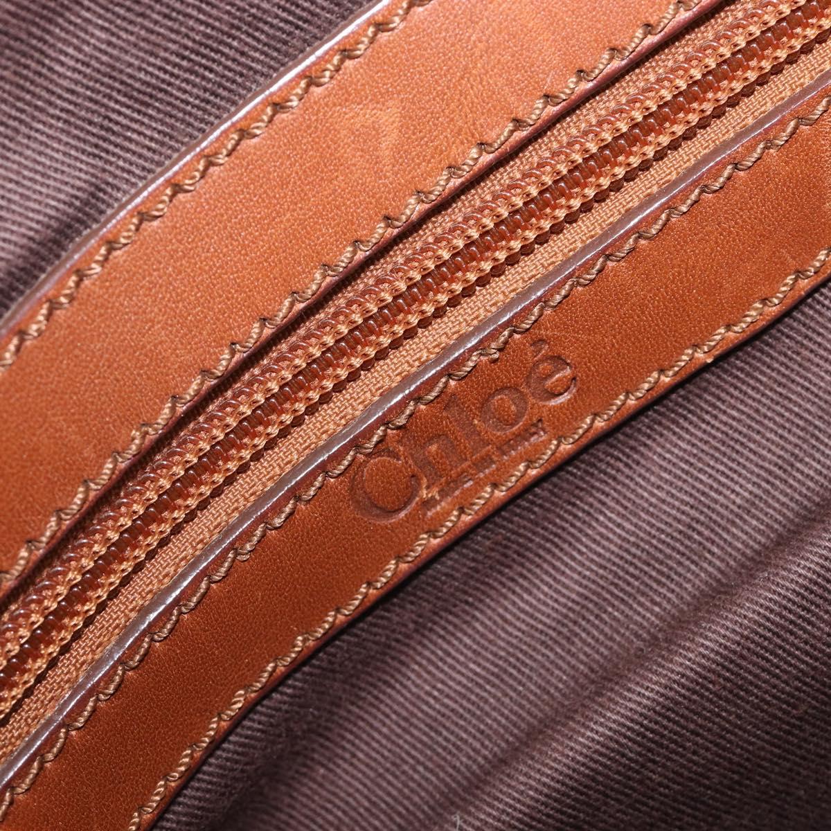 Chloe Kerala Hand Bag Leather Brown Gold Auth 206098V