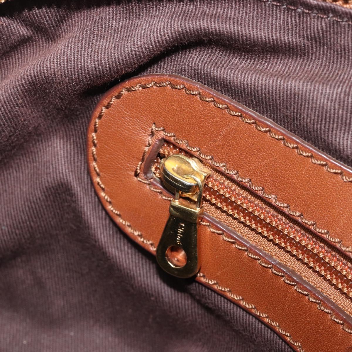 Chloe Kerala Hand Bag Leather Brown Gold Auth 206098V