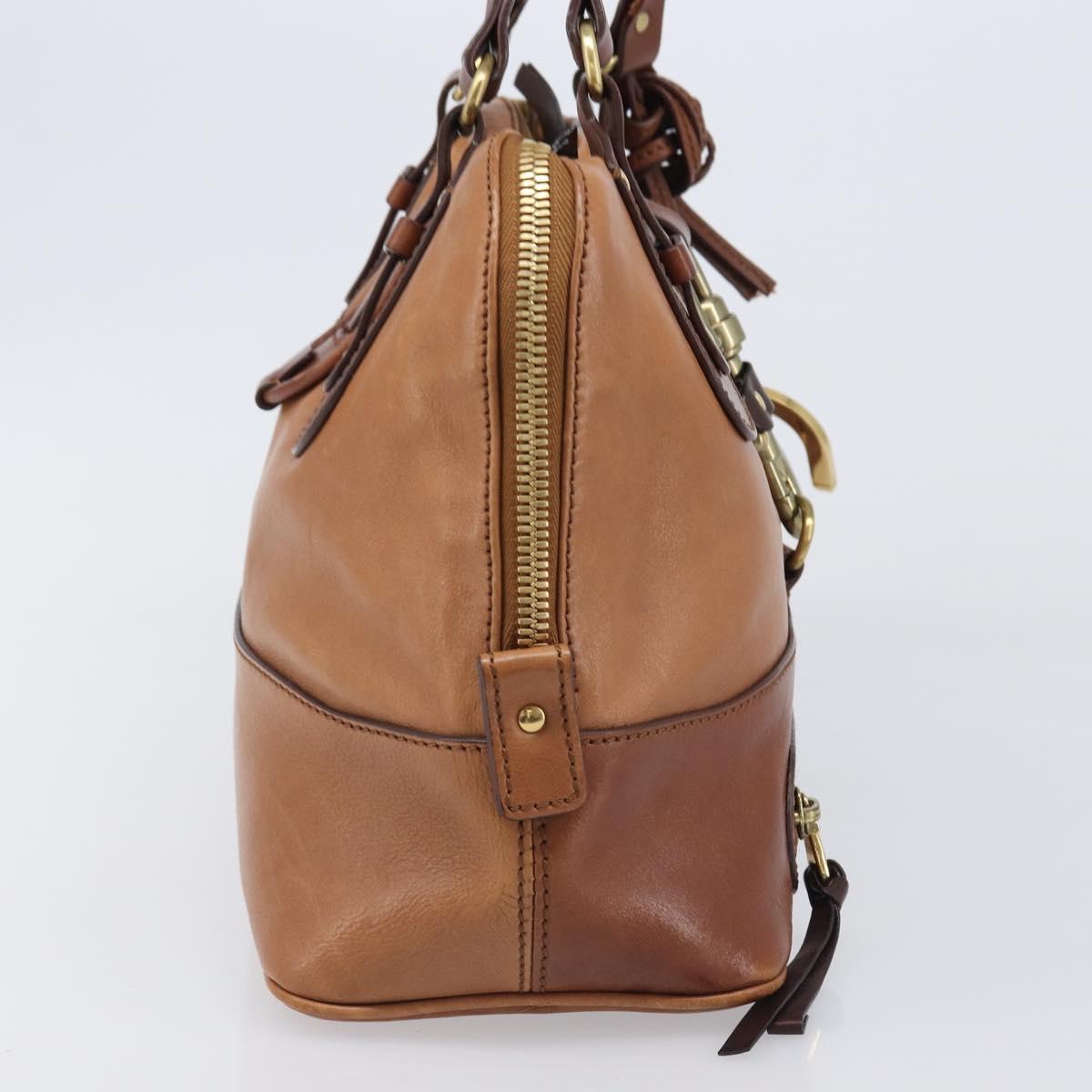 Chloe Kerala Hand Bag Leather Brown Gold Auth 206098V