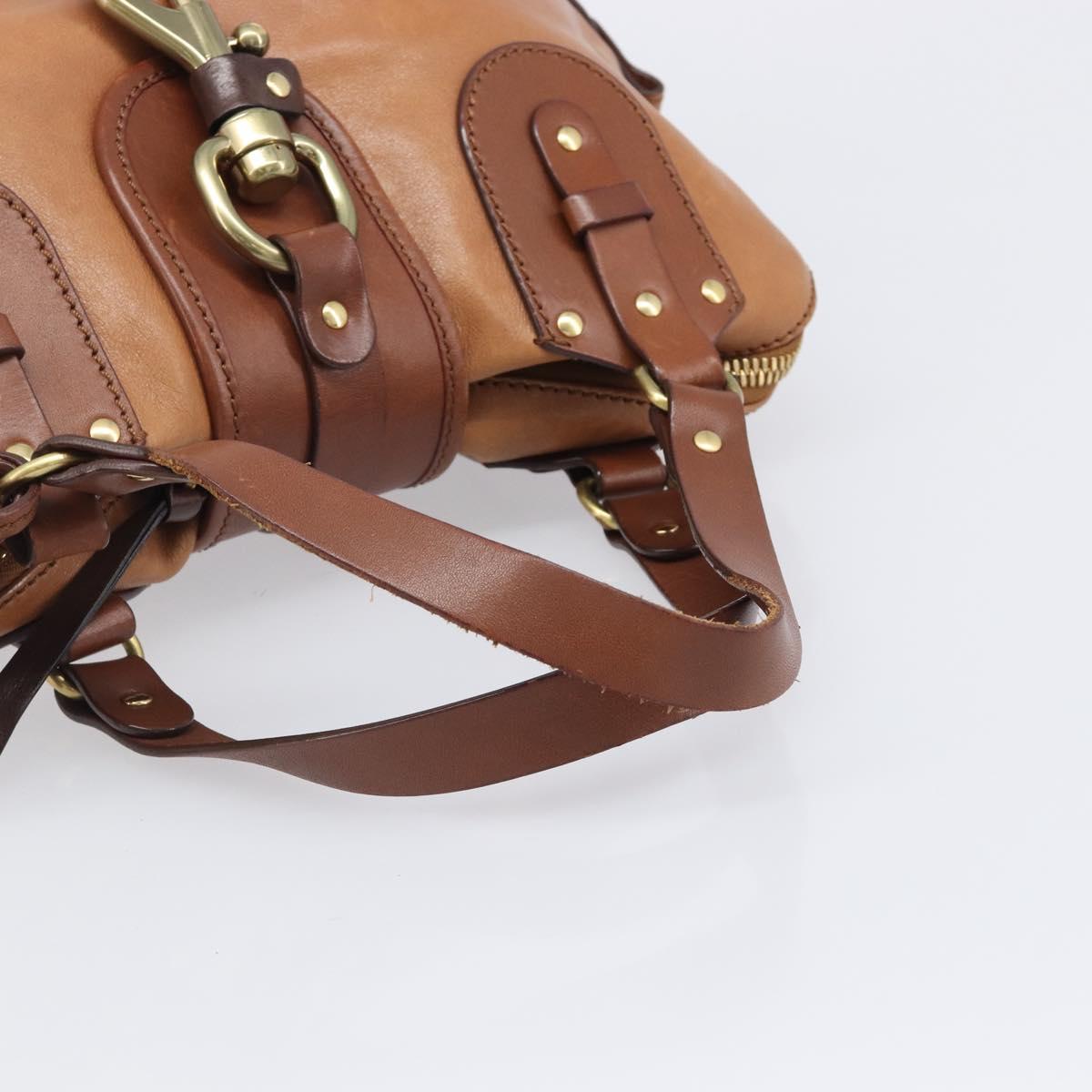 Chloe Kerala Hand Bag Leather Brown Gold Auth 206098V