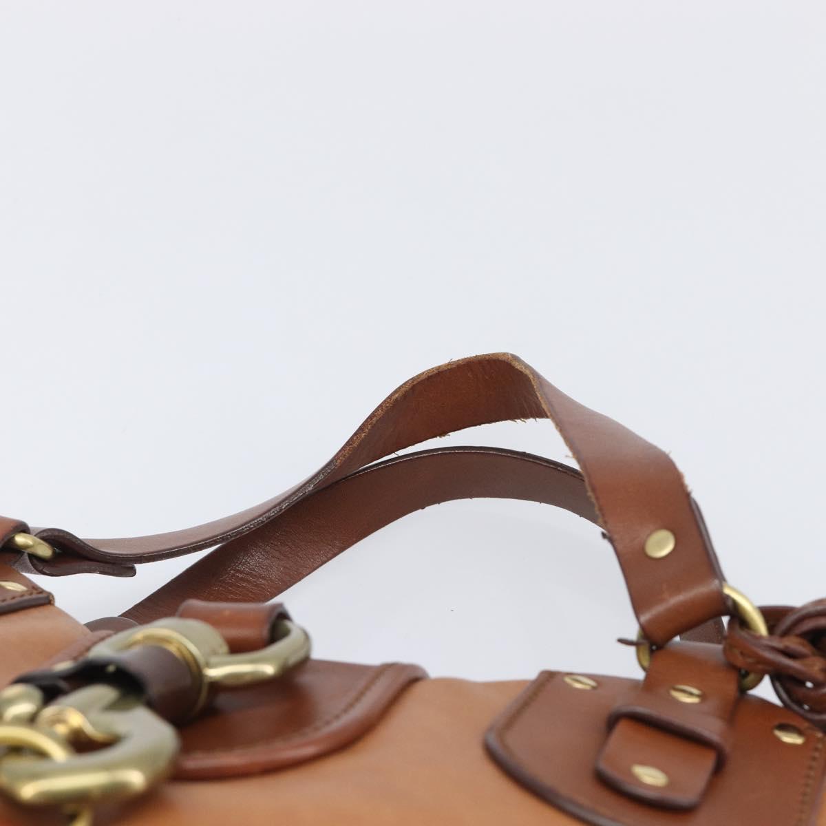 Chloe Kerala Hand Bag Leather Brown Gold Auth 206098V