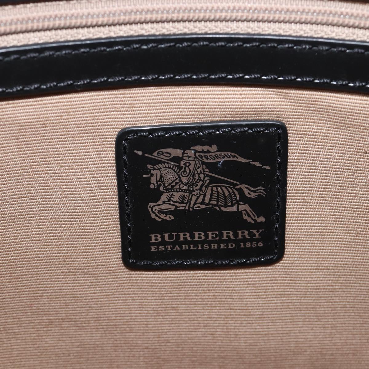 BURBERRY Nova Check Shoulder Bag PVC Beige Silver Auth 206103V