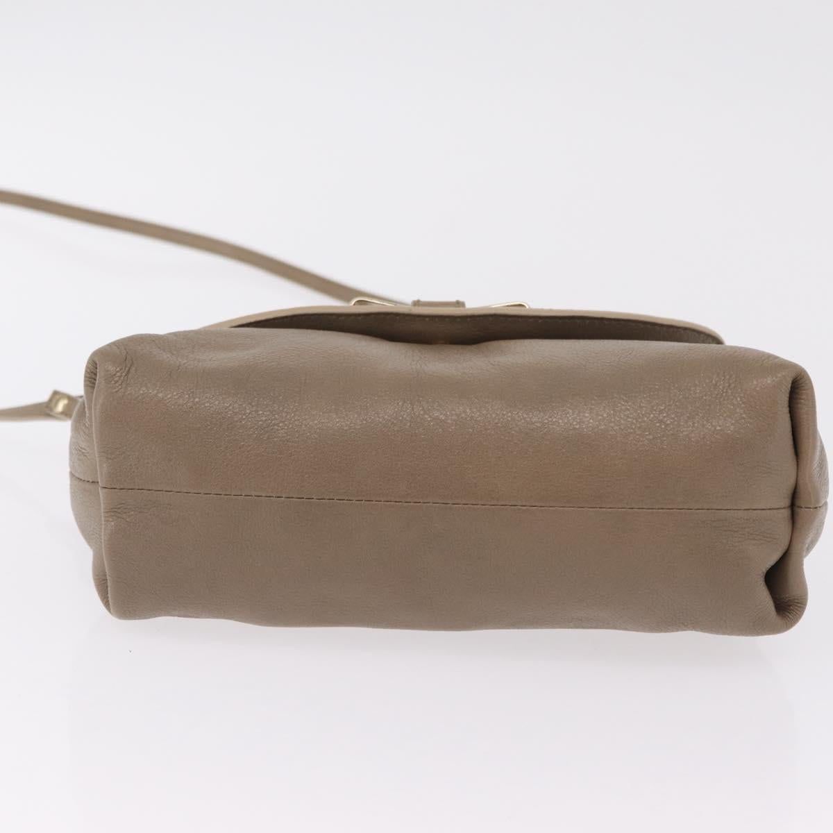 Chloe Lily Shoulder Bag Leather 2way Beige Gold Auth 206105A