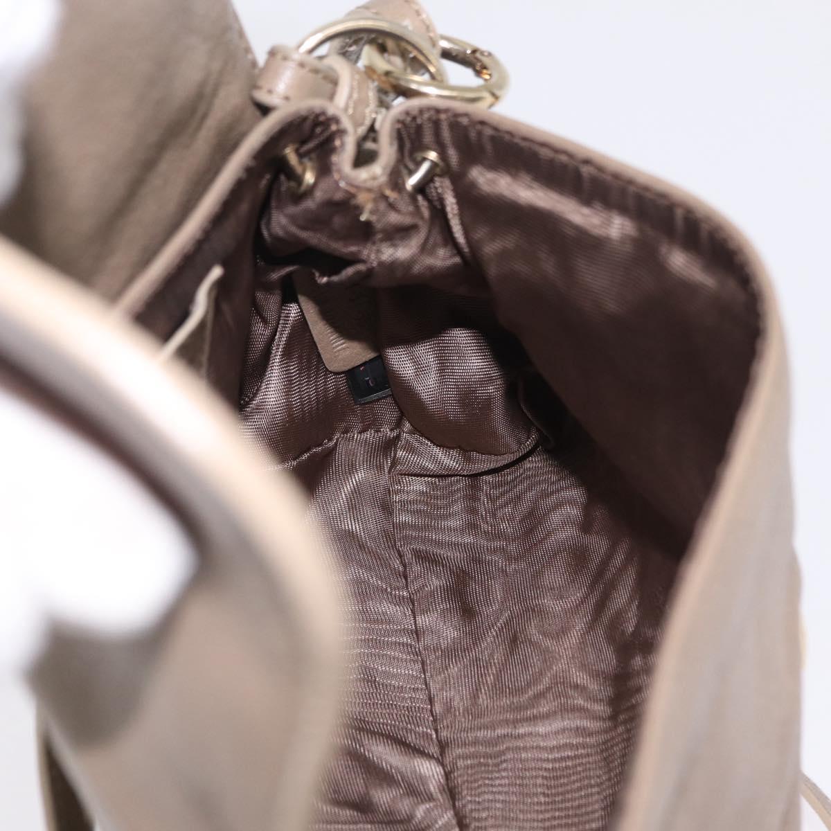 Chloe Lily Shoulder Bag Leather 2way Beige Gold Auth 206105A