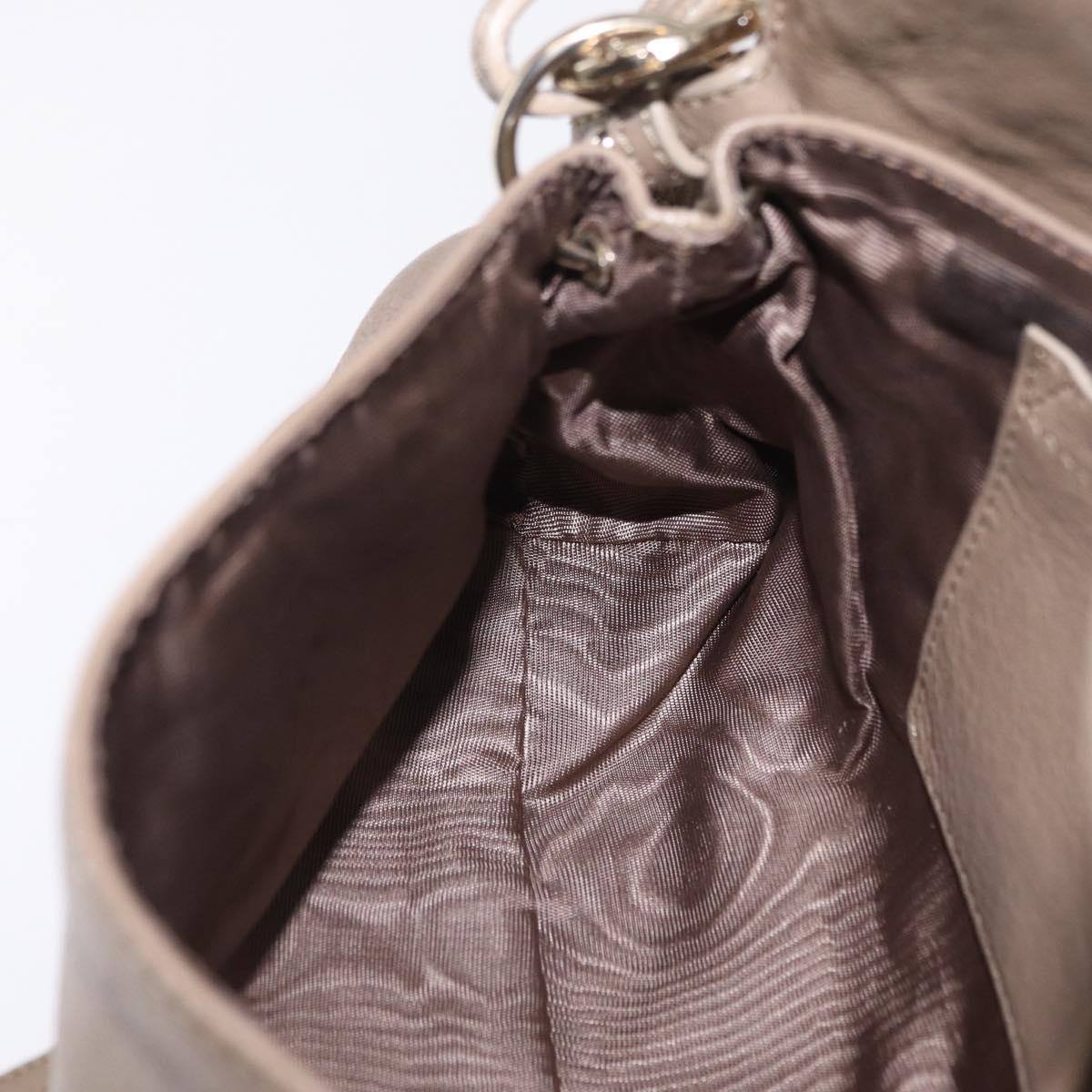 Chloe Lily Shoulder Bag Leather 2way Beige Gold Auth 206105A