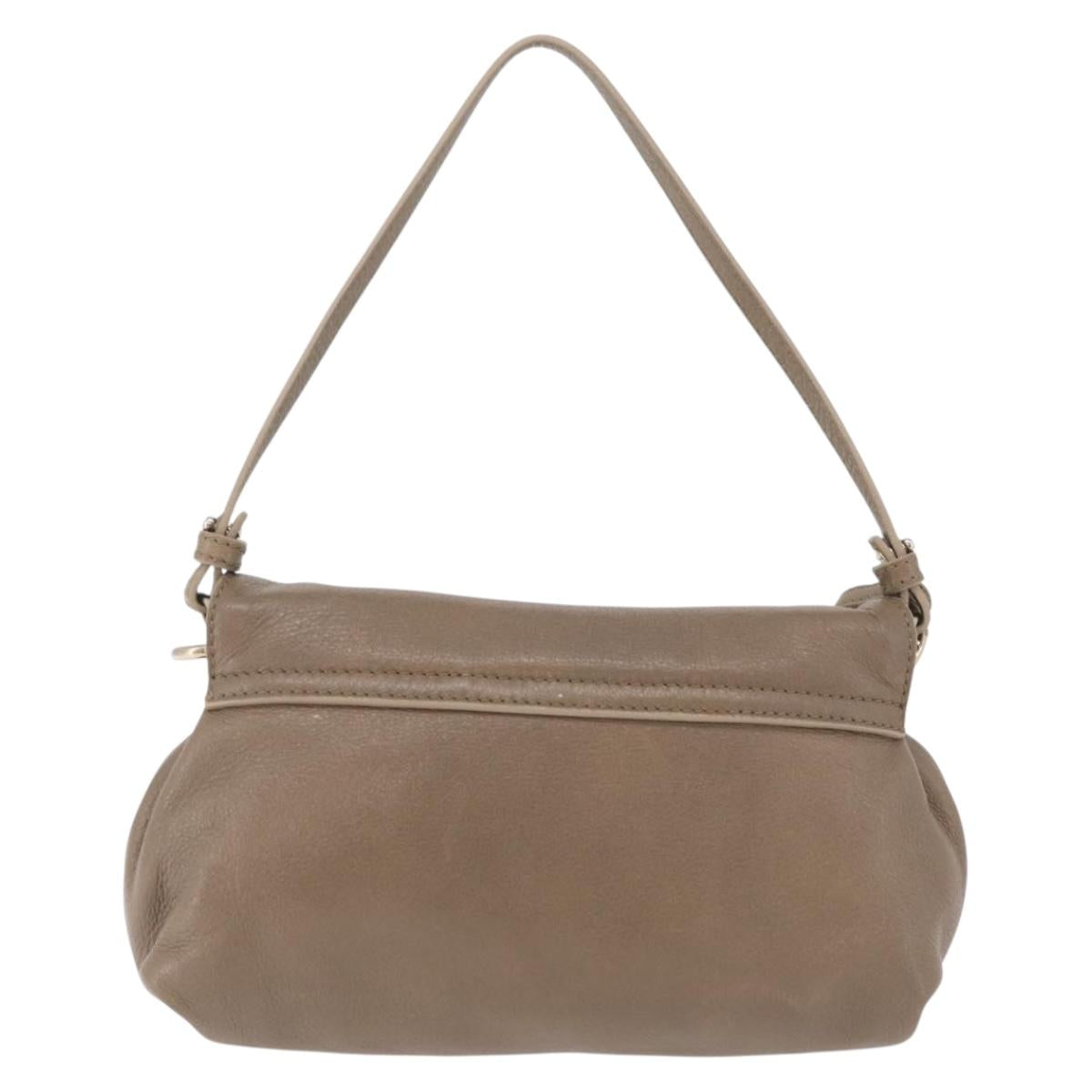 Chloe Lily Shoulder Bag Leather 2way Beige Gold Auth 206105A