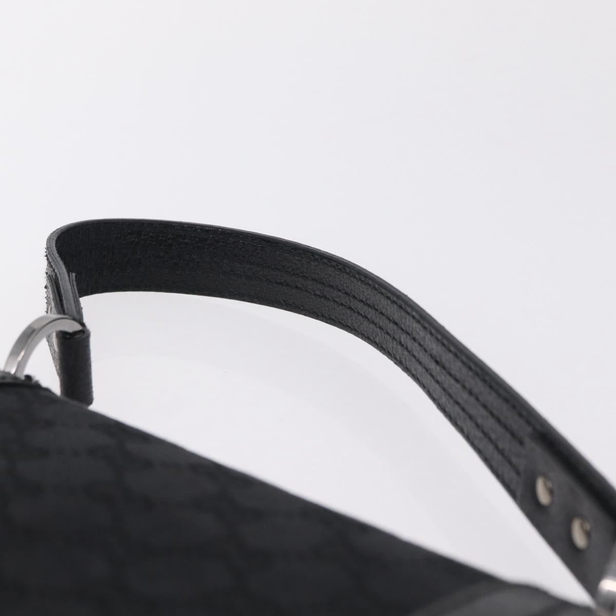 GUCCI GG Canvas Hand Bag Black Silver 113014 Auth 206106V