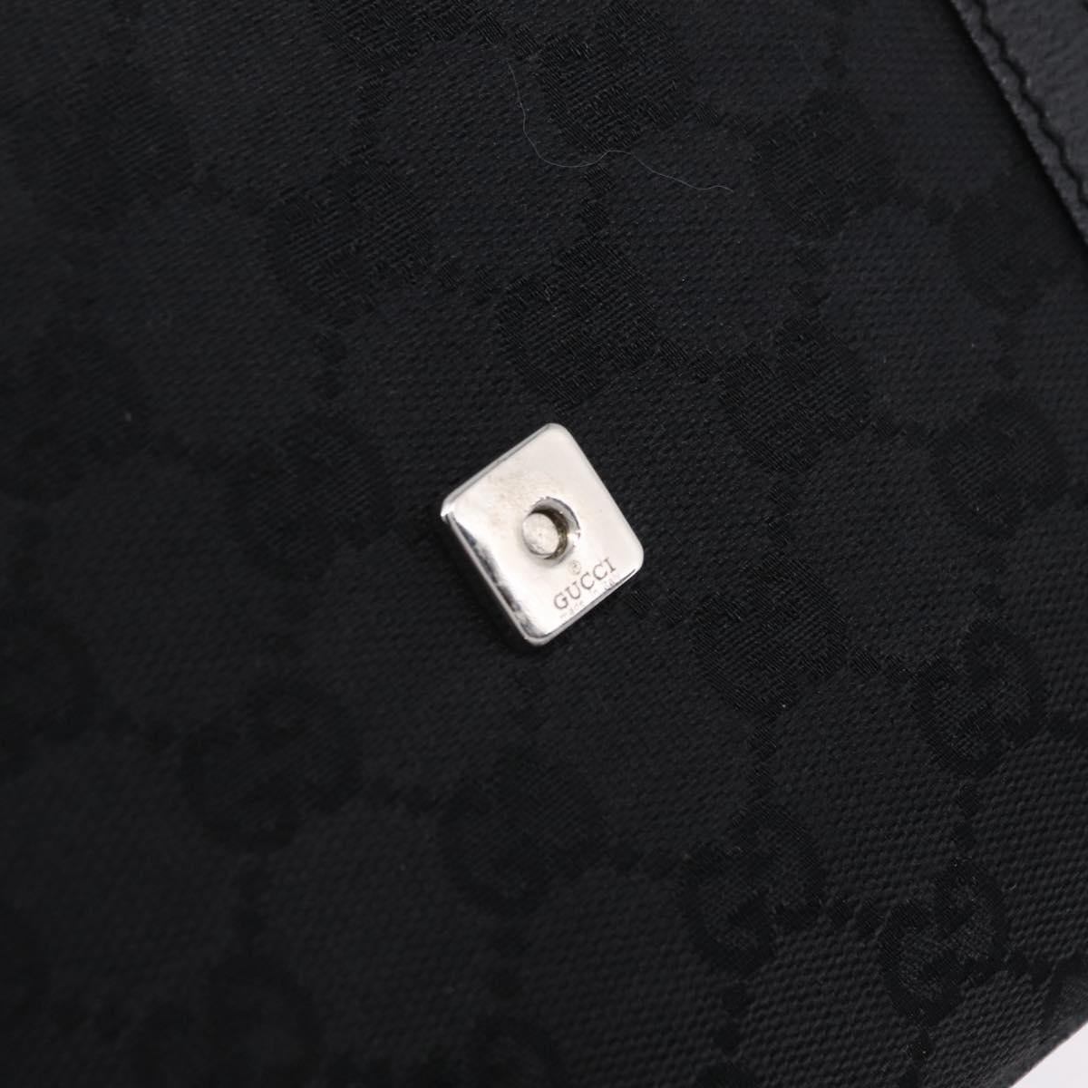 GUCCI GG Canvas Hand Bag Black Silver 113014 Auth 206106V