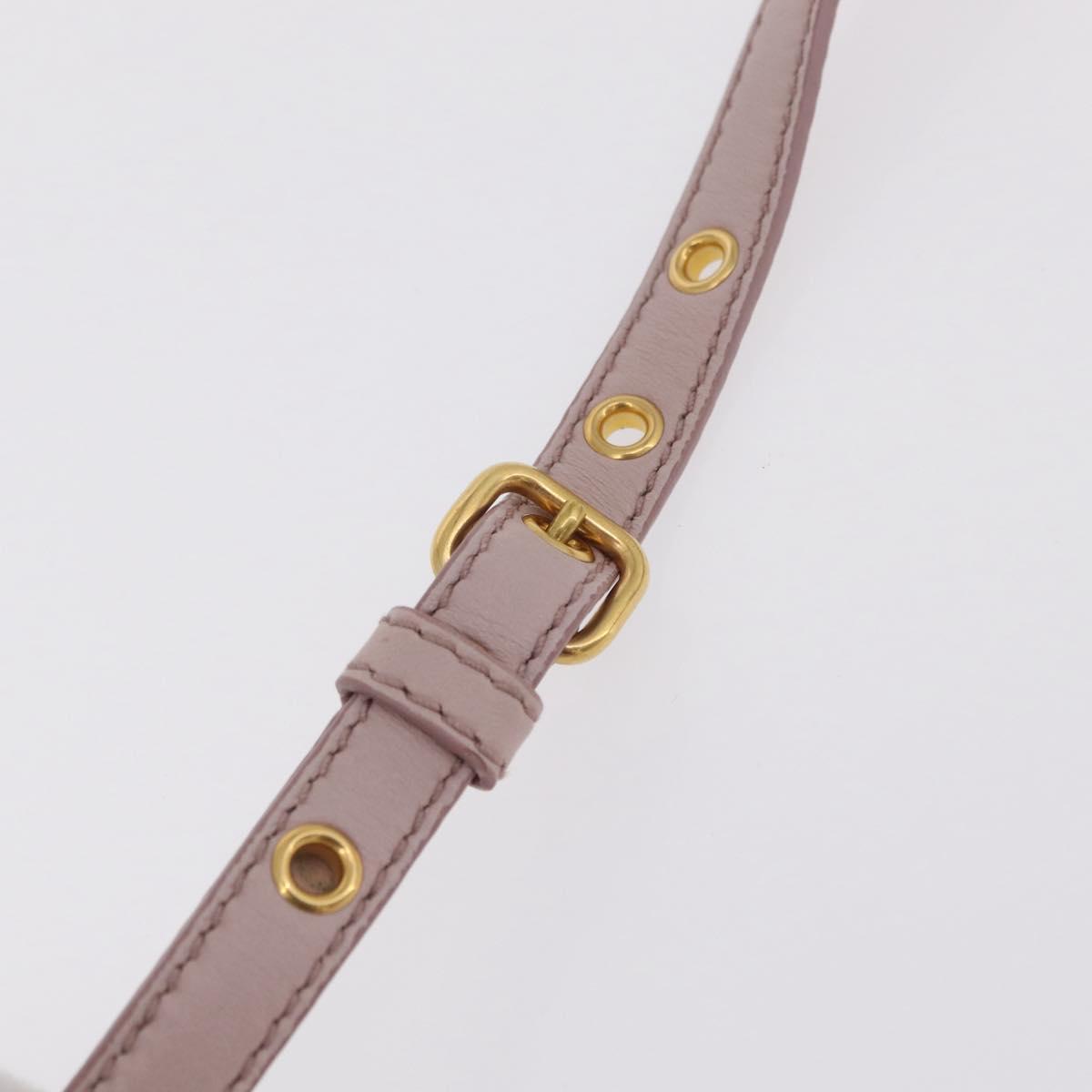 Miu Miu Matelasse Hand Bag Leather 2way Gray Gold Auth 206108V