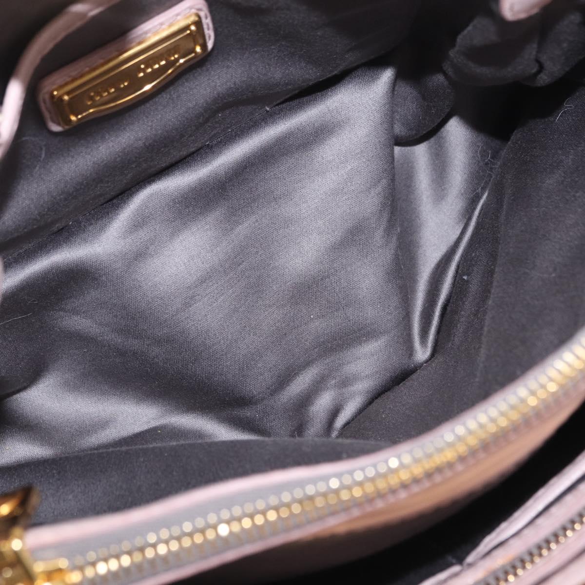Miu Miu Matelasse Hand Bag Leather 2way Gray Gold Auth 206108V