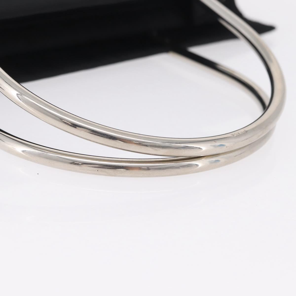 PRADA Metal Handle Hand Bag Nylon Black Silver Auth 206110A