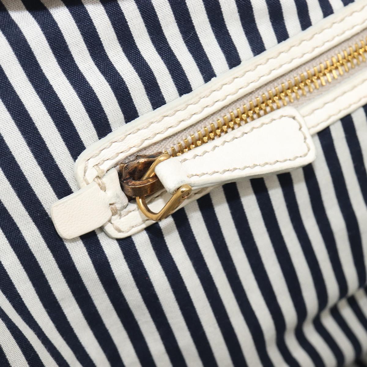 Miu Miu Hand Bag Leather Ivory Gold Auth 206112A
