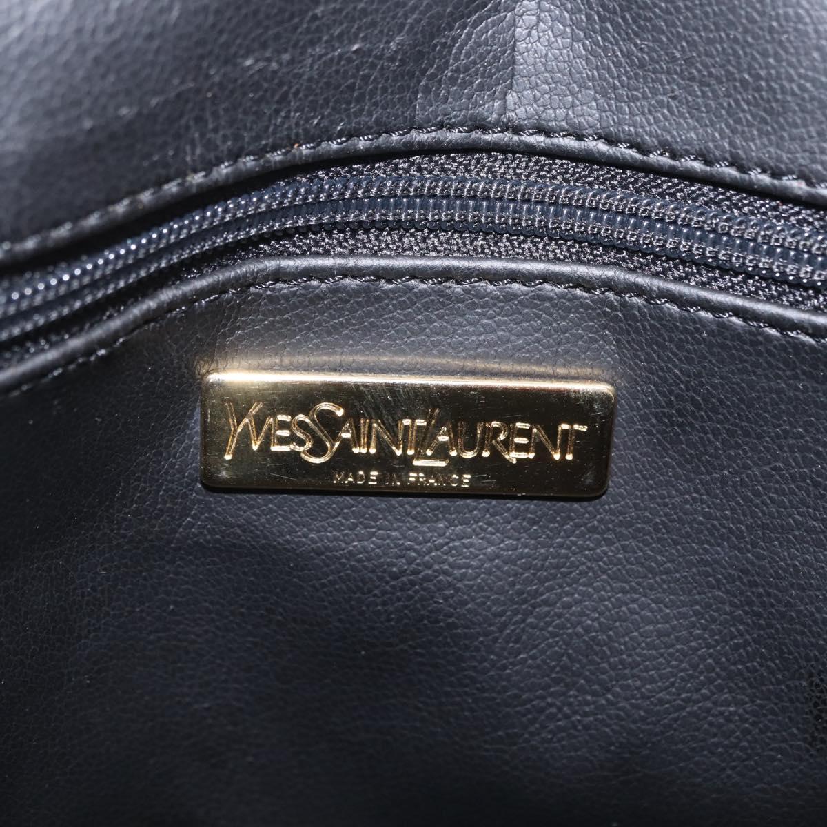 SAINT LAURENT Hand Bag Leather 2way Red Gold Auth 206113V