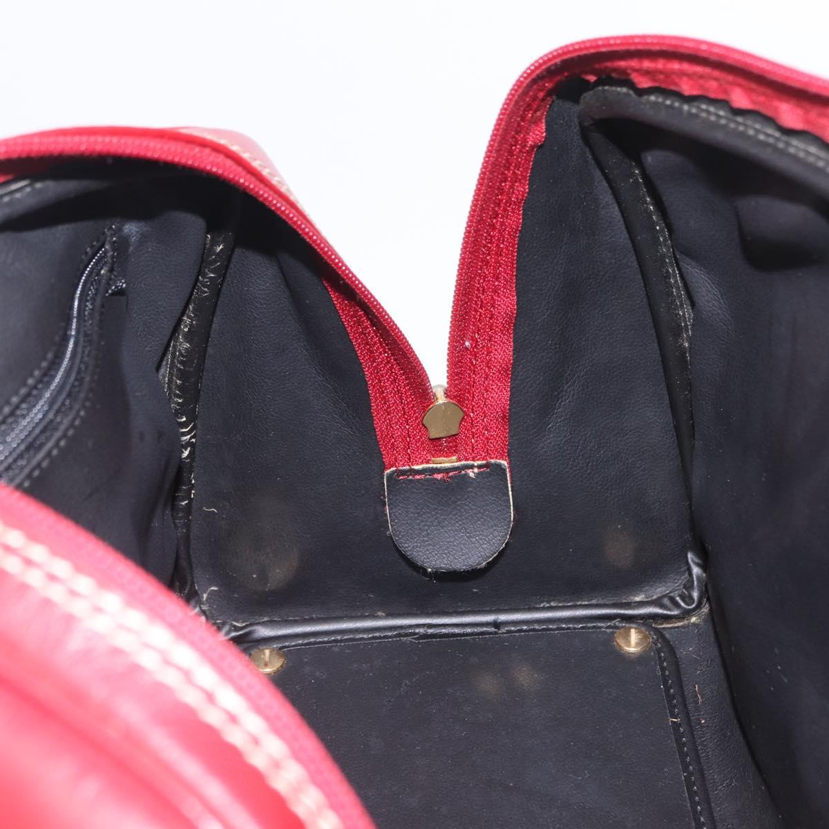 SAINT LAURENT Hand Bag Leather 2way Red Gold Auth 206113V