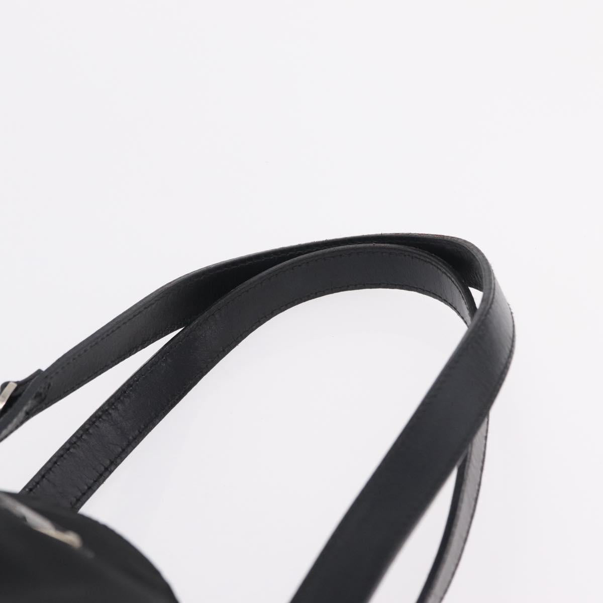 PRADA Tote Bag Nylon Black Silver Auth 206115V
