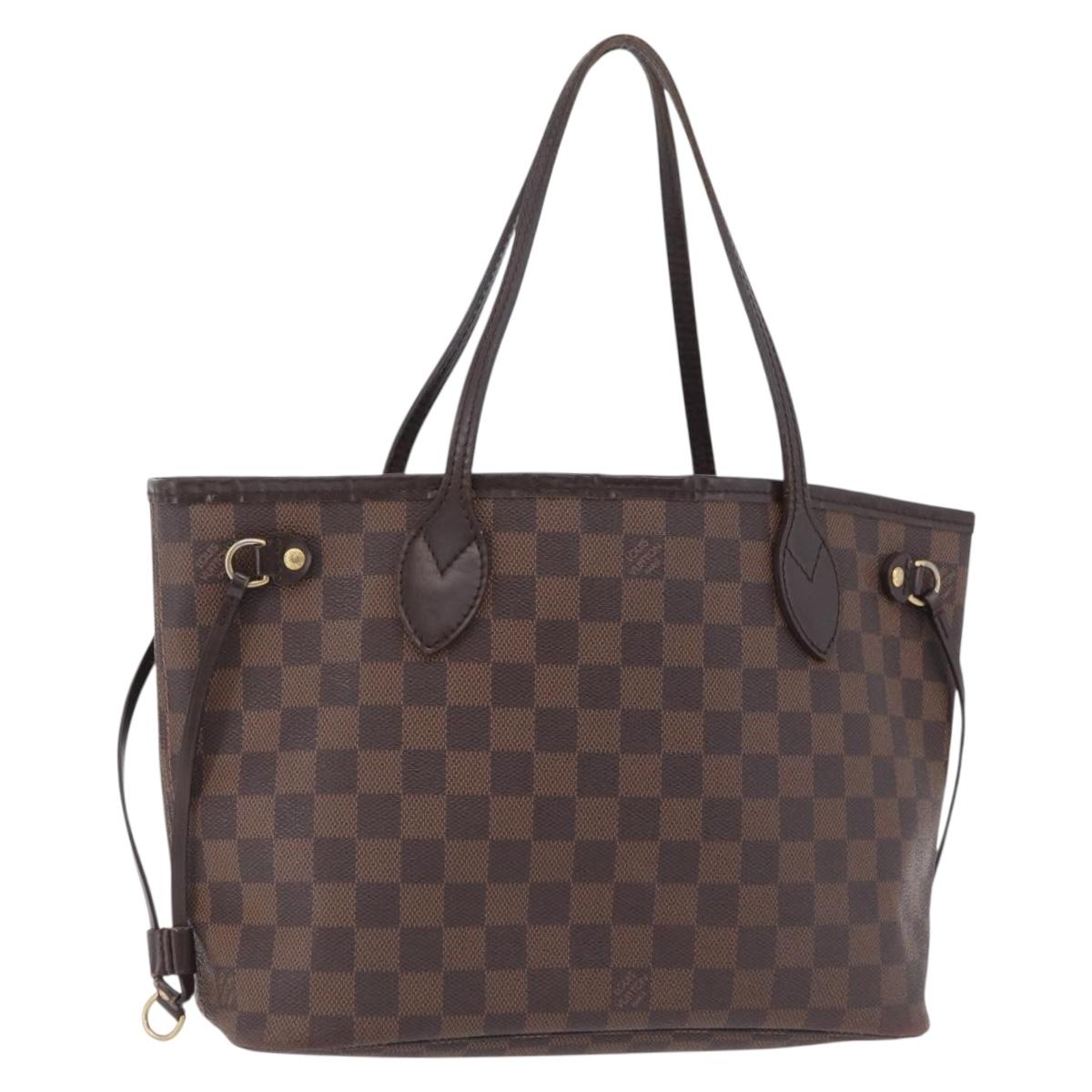 LOUIS VUITTON Damier Ebene Neverfull PM Tote Bag N51109 LV Auth 206118