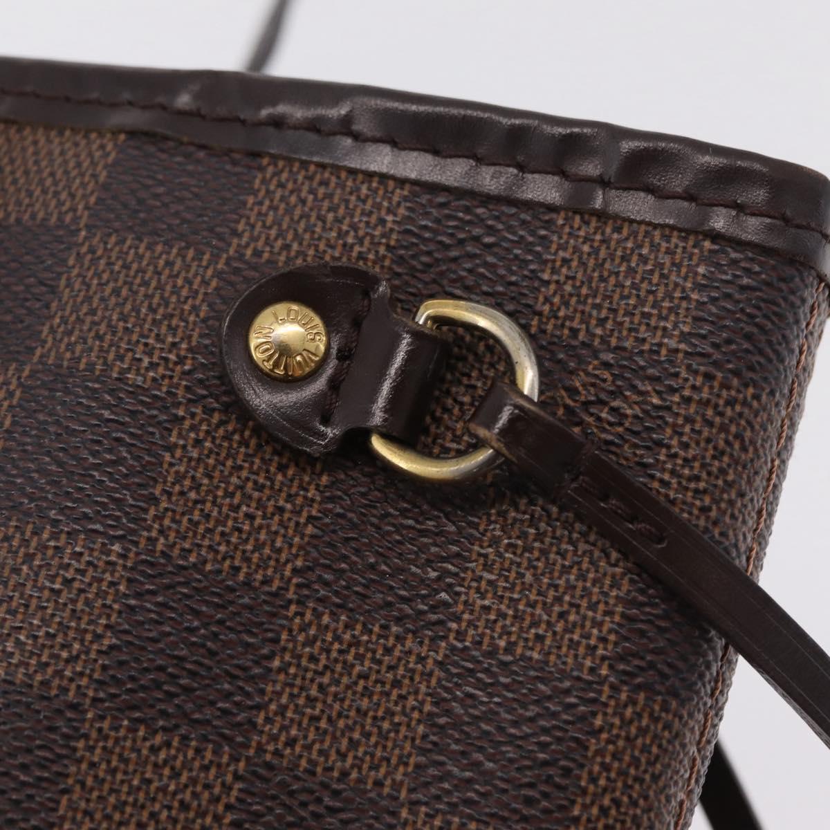 LOUIS VUITTON Damier Ebene Neverfull PM Tote Bag N51109 LV Auth 206118