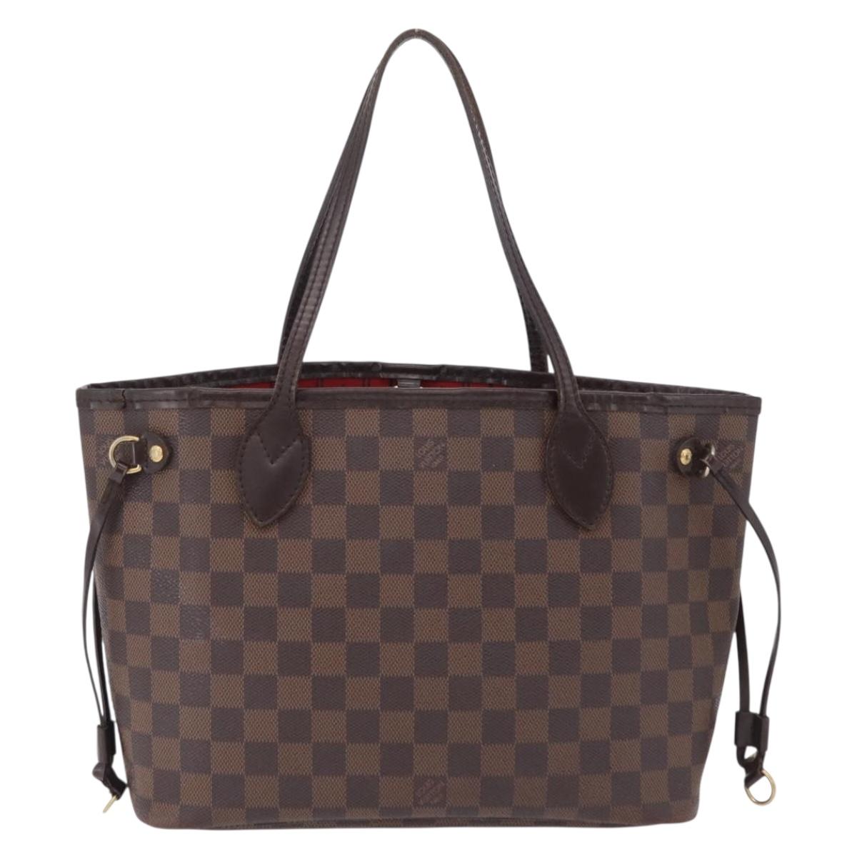 LOUIS VUITTON Damier Ebene Neverfull PM Tote Bag N51109 LV Auth 206118