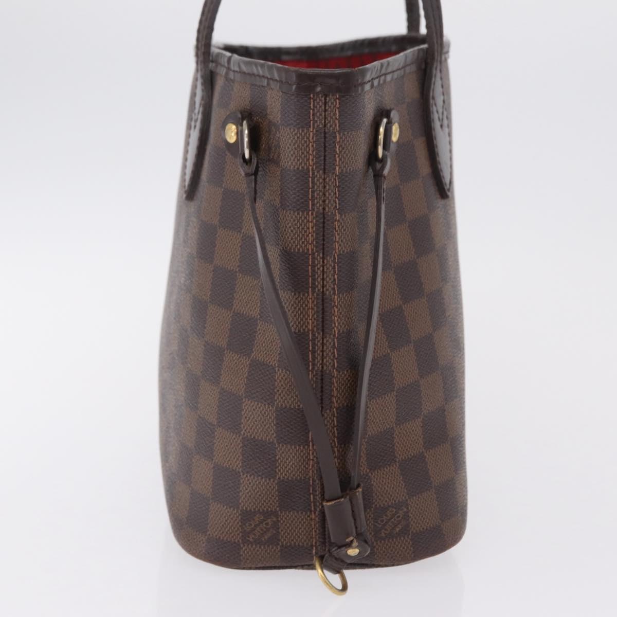 LOUIS VUITTON Damier Ebene Neverfull PM Tote Bag N51109 LV Auth 206118