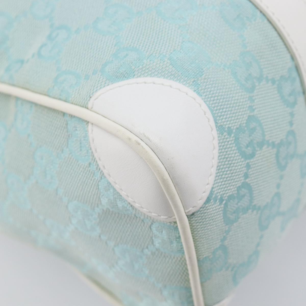 GUCCI GG Canvas Hand Bag Light Blue Gold 000 0851 Auth 206122A