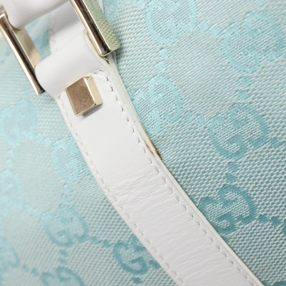 GUCCI GG Canvas Hand Bag Light Blue Gold 000 0851 Auth 206122A