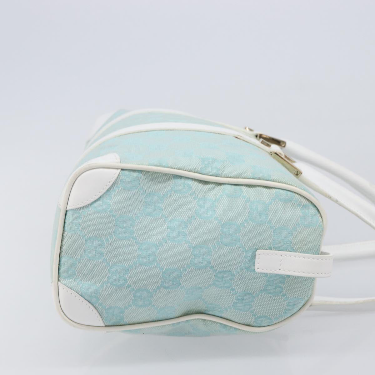 GUCCI GG Canvas Hand Bag Light Blue Gold 000 0851 Auth 206122A