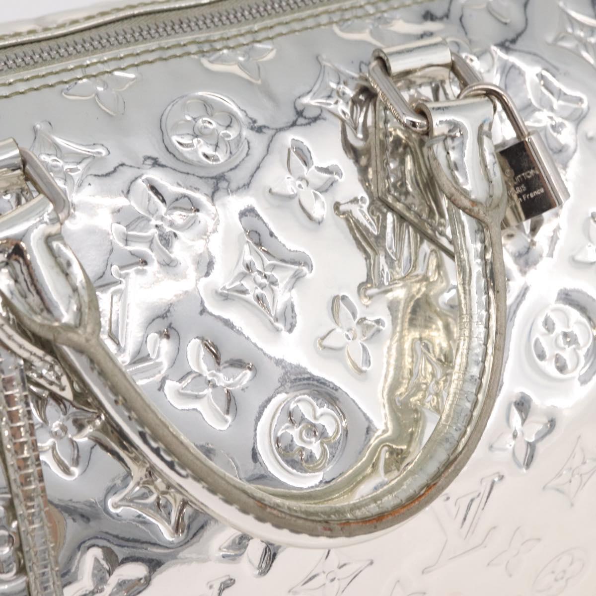LOUIS VUITTON Monogram Miroir Speedy 30 Bag Silver Argent M95786 Auth 206125SAV