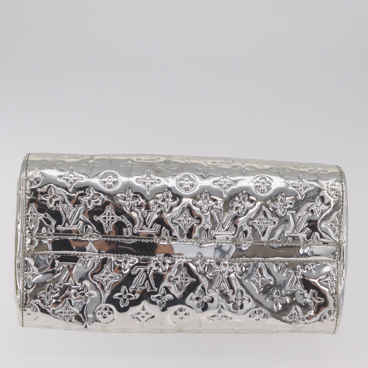 LOUIS VUITTON Monogram Miroir Speedy 30 Bag Silver Argent M95786 Auth 206125SAV