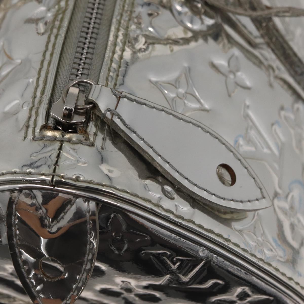LOUIS VUITTON Monogram Miroir Speedy 30 Bag Silver Argent M95786 Auth 206125SAV