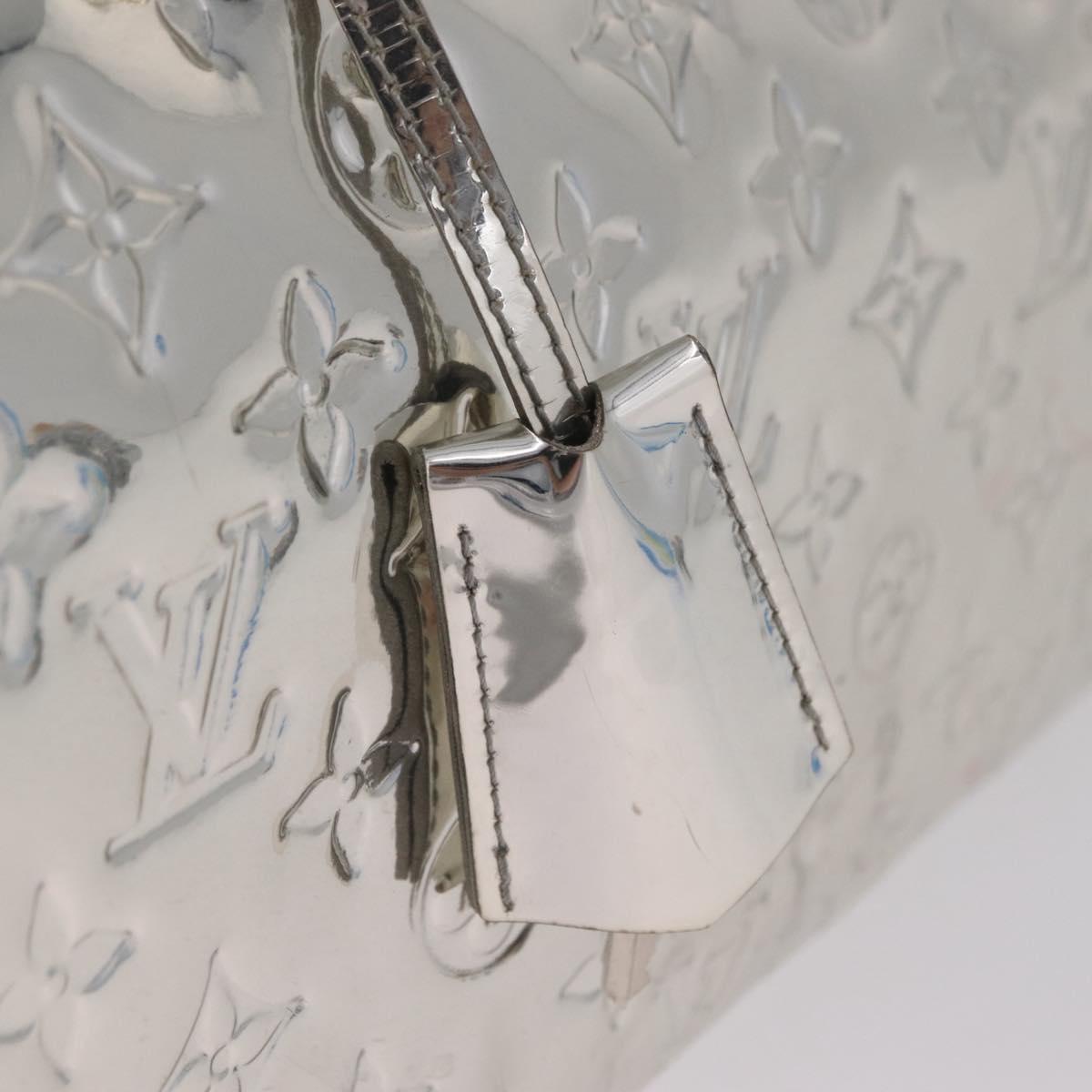 LOUIS VUITTON Monogram Miroir Speedy 30 Bag Silver Argent M95786 Auth 206125SAV