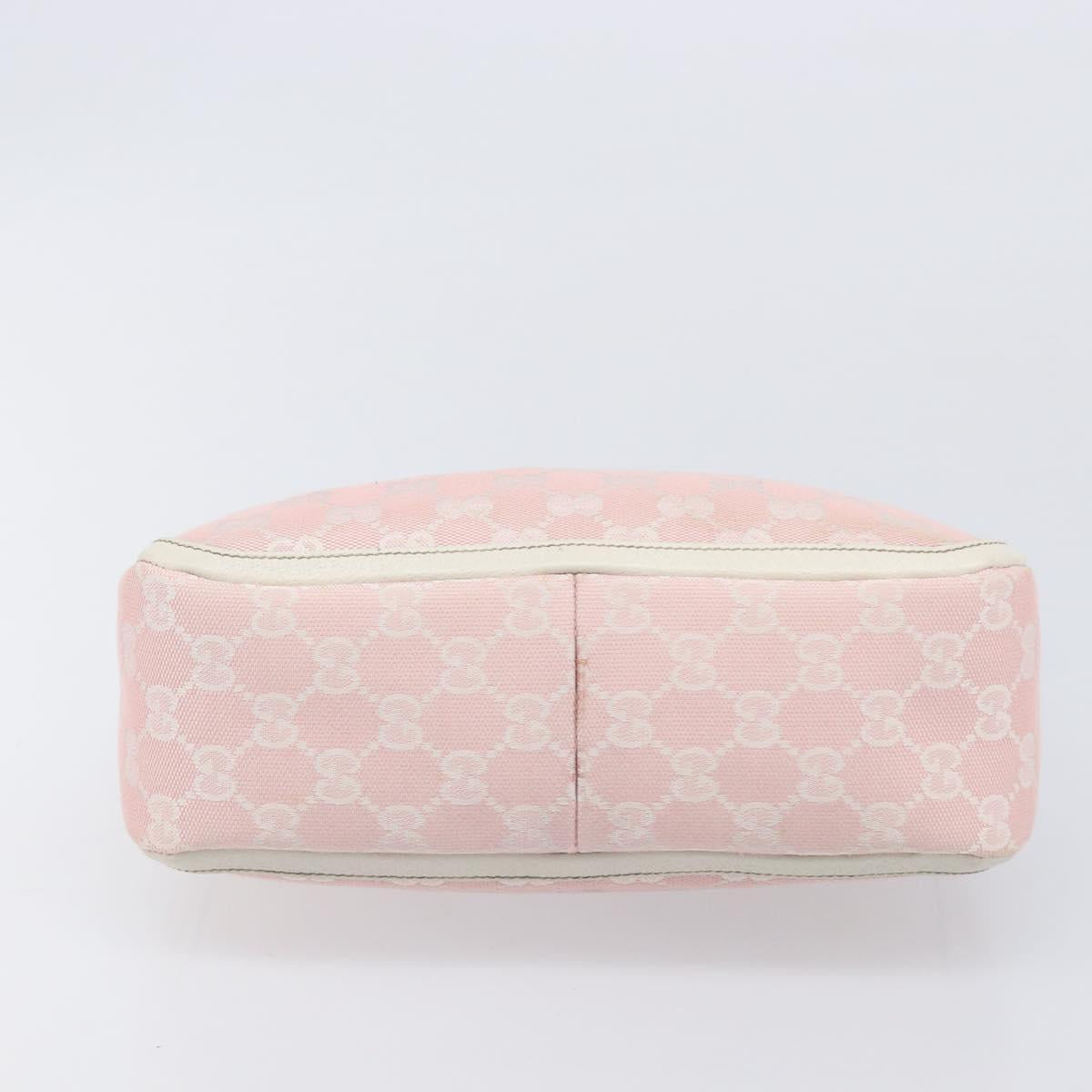 GUCCI GG Canvas Abbey Shoulder Bag Pink Gold 146244 Auth 206129V