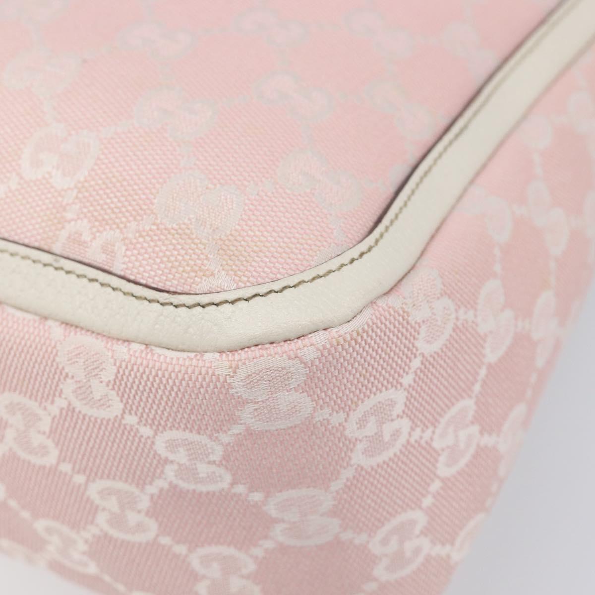GUCCI GG Canvas Abbey Shoulder Bag Pink Gold 146244 Auth 206129V