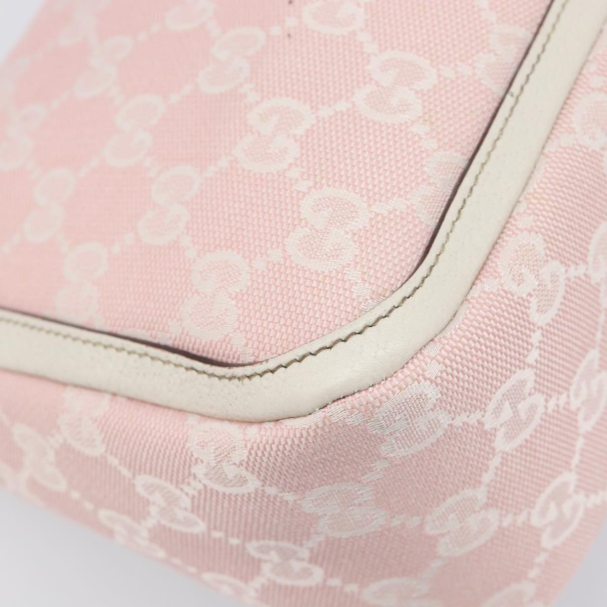 GUCCI GG Canvas Abbey Shoulder Bag Pink Gold 146244 Auth 206129V