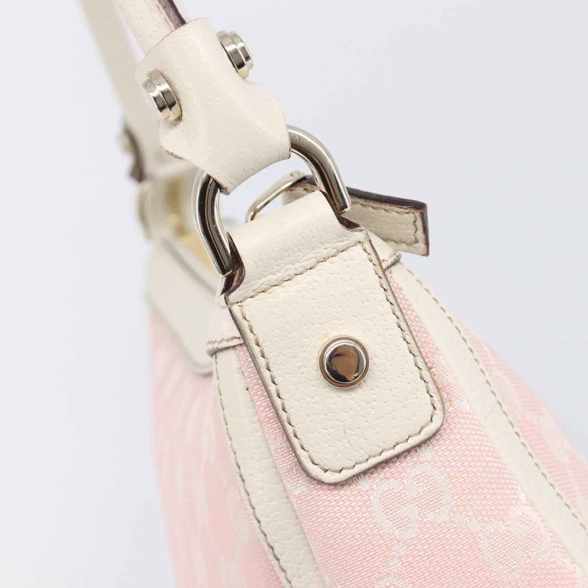 GUCCI GG Canvas Abbey Shoulder Bag Pink Gold 146244 Auth 206129V