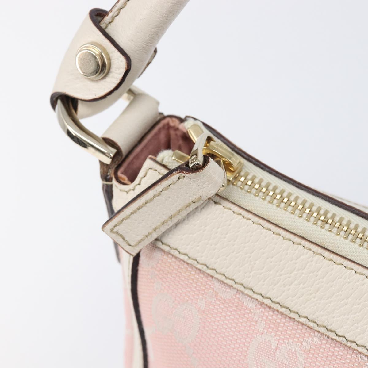 GUCCI GG Canvas Abbey Shoulder Bag Pink Gold 146244 Auth 206129V
