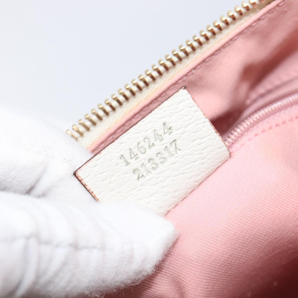 GUCCI GG Canvas Abbey Shoulder Bag Pink Gold 146244 Auth 206129V