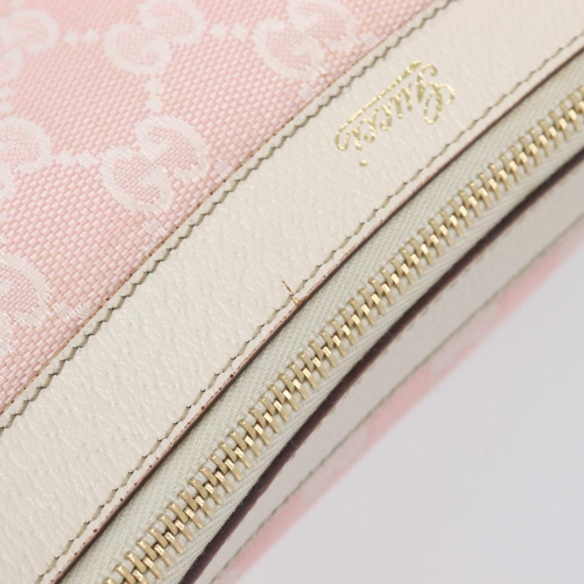 GUCCI GG Canvas Abbey Shoulder Bag Pink Gold 146244 Auth 206129V