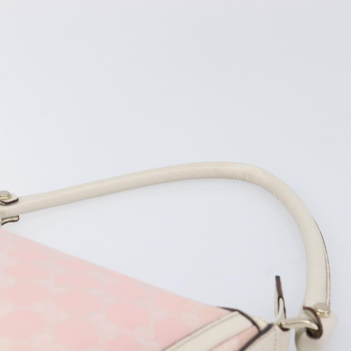 GUCCI GG Canvas Abbey Shoulder Bag Pink Gold 146244 Auth 206129V