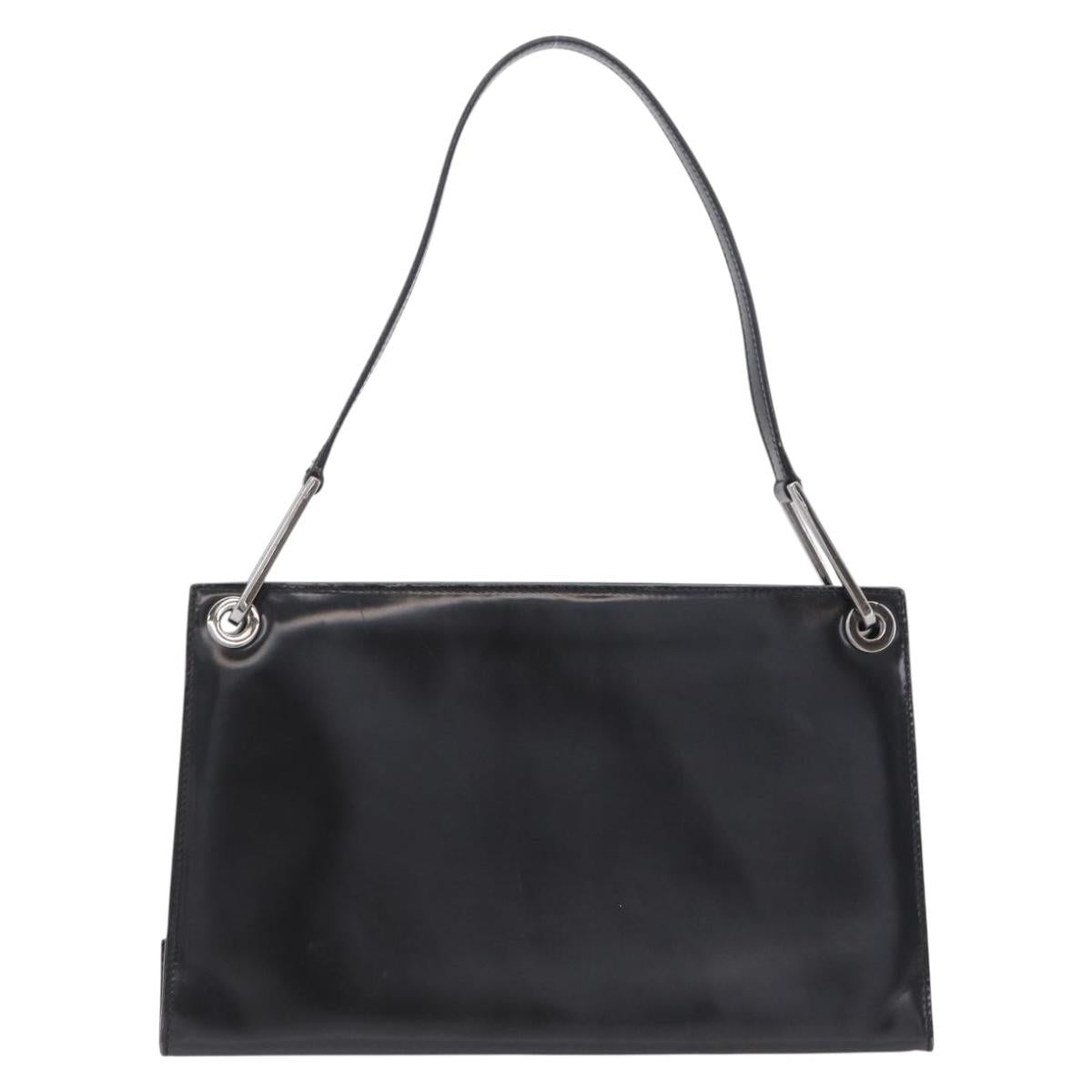 GUCCI Shoulder Bag Patent leather Brown Silver 001 3034 1705 Auth 206134