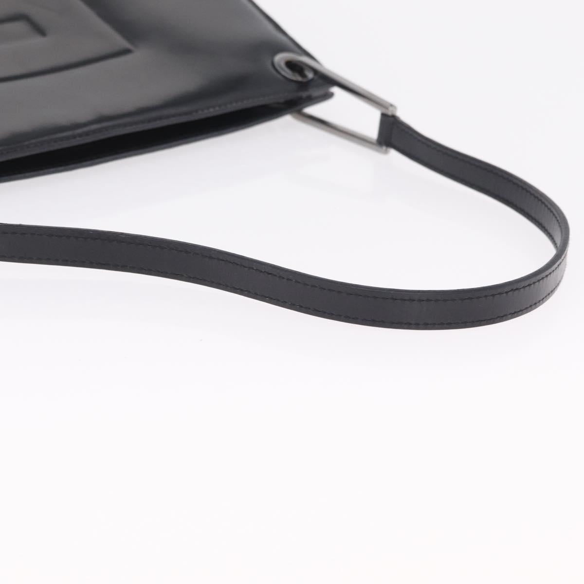 GUCCI Shoulder Bag Patent leather Brown Silver 001 3034 1705 Auth 206134