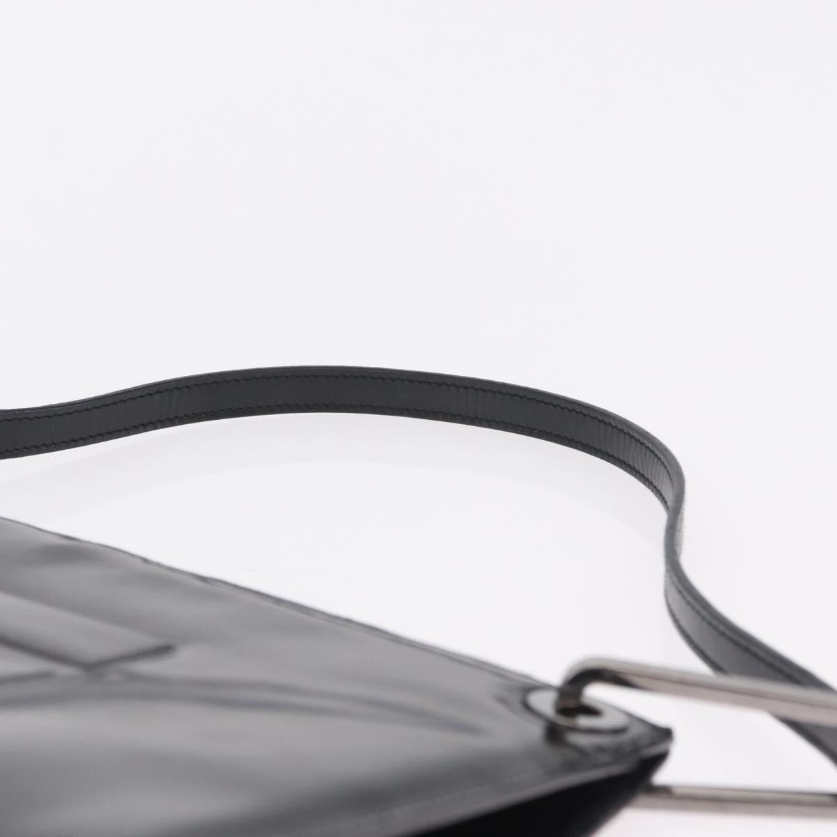 GUCCI Shoulder Bag Patent leather Brown Silver 001 3034 1705 Auth 206134