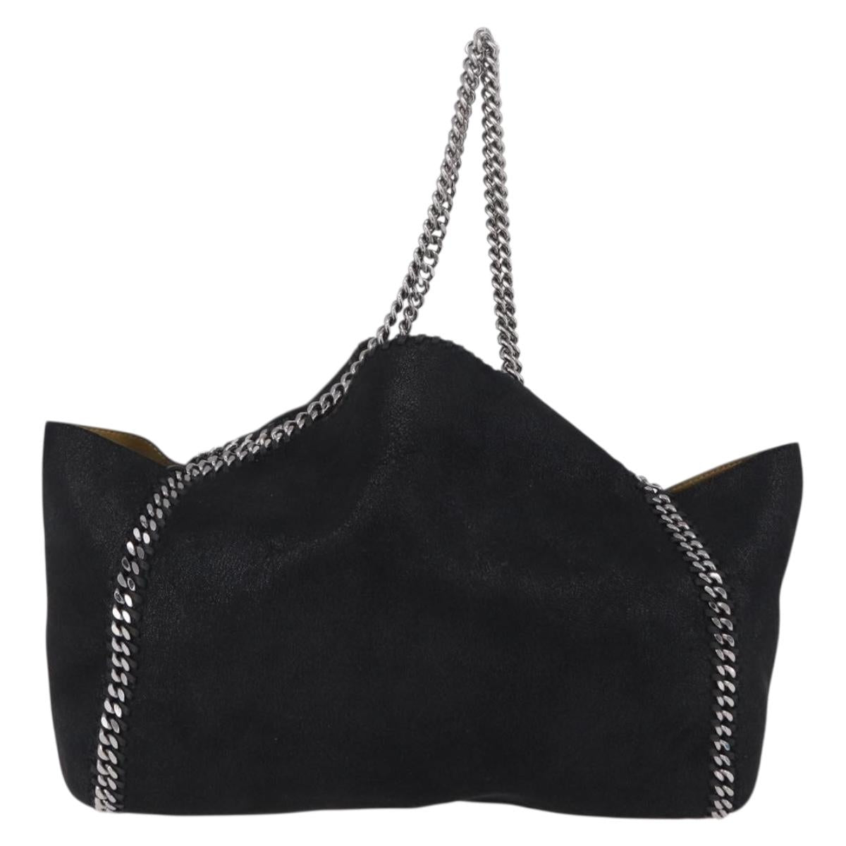 Stella MacCartney Chain Tote Bag polyester Black Silver 507185 Auth 206136A