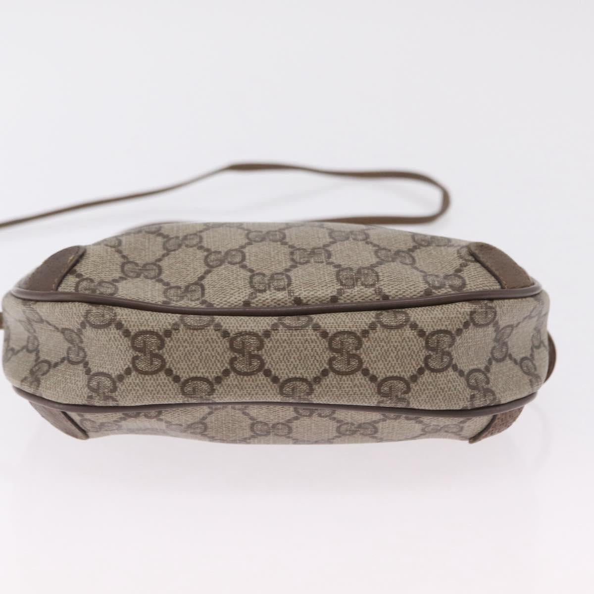 GUCCI GG Supreme Web Sherry Line Bag PVC Beige Gold 89 02 066 Auth 206137