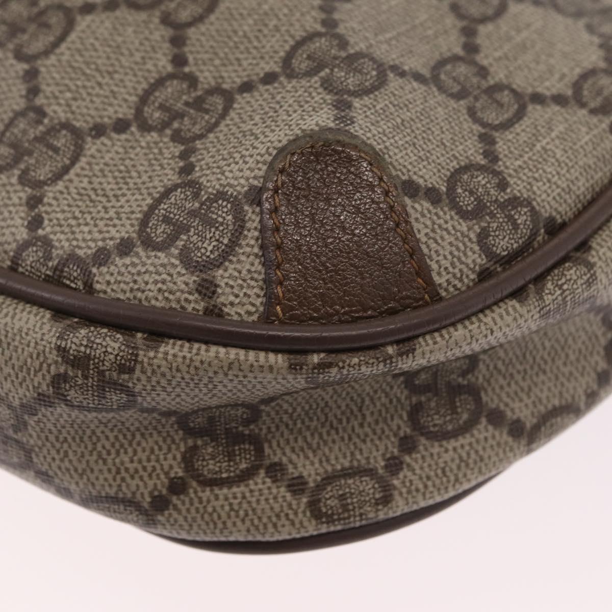 GUCCI GG Supreme Web Sherry Line Bag PVC Beige Gold 89 02 066 Auth 206137