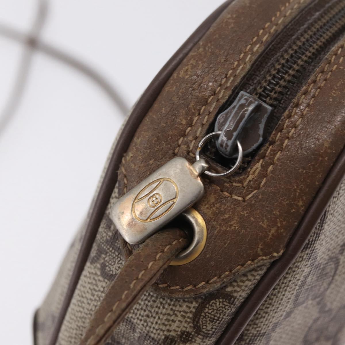 GUCCI GG Supreme Web Sherry Line Bag PVC Beige Gold 89 02 066 Auth 206137